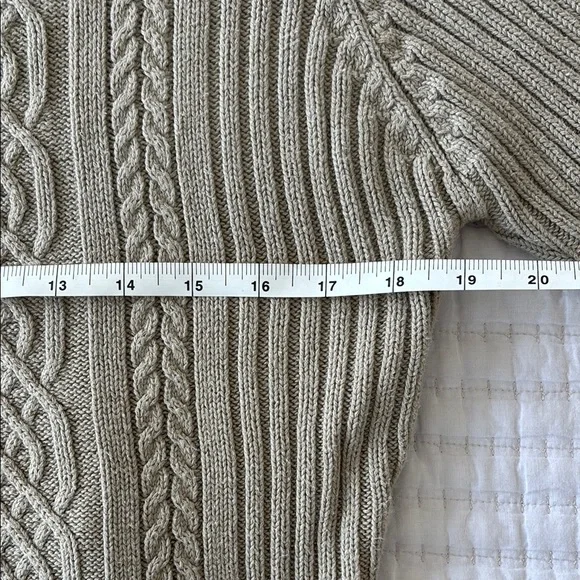 Y2K Vintage GAP Tan Cable Knit Pullover Sweater 100% cotton - Picture 7 of 8